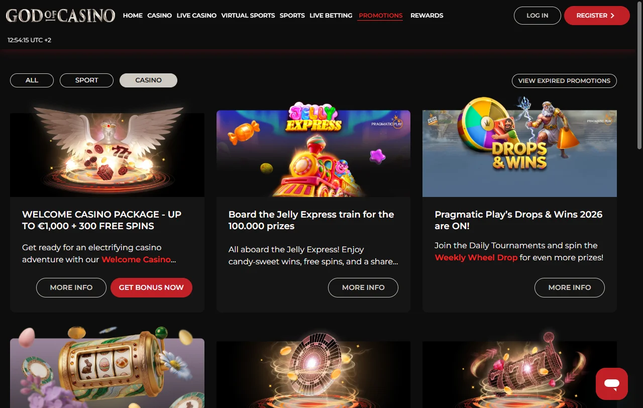 God of Casino bonus terms and promotional structure for readers