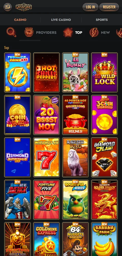 Gransino Casino deposits, withdrawals and cashier methods