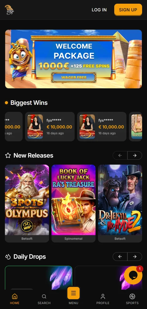 Horus Casino mobile access and browser play for Canadian users