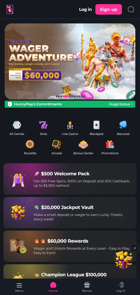 Hunnyplay Casino mobile access on Canadian devices