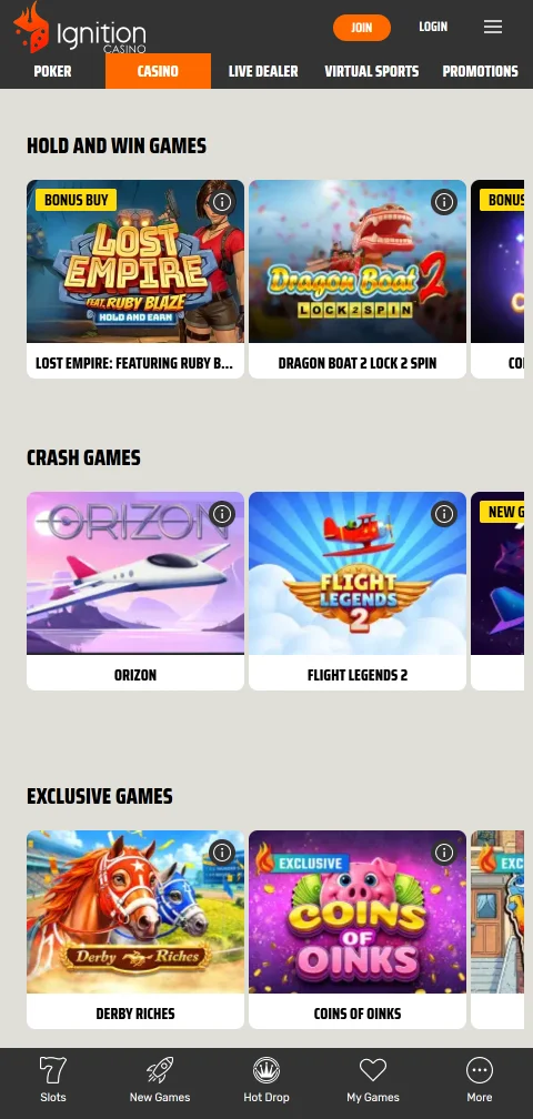 Ignition Casino deposits, withdrawals and payment methods overview