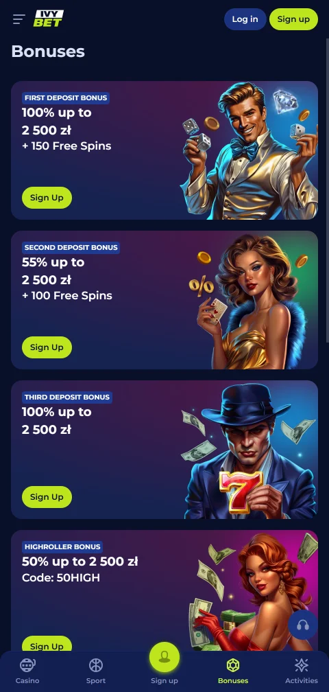 Ivybet Casino banking options with deposits and withdrawals