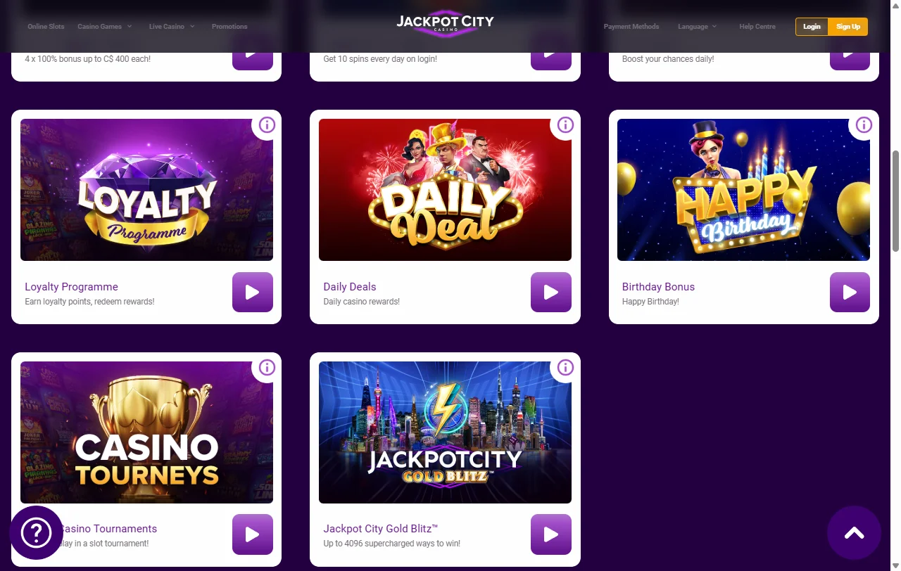 Jackpot City Casino bonus terms and welcome offer details