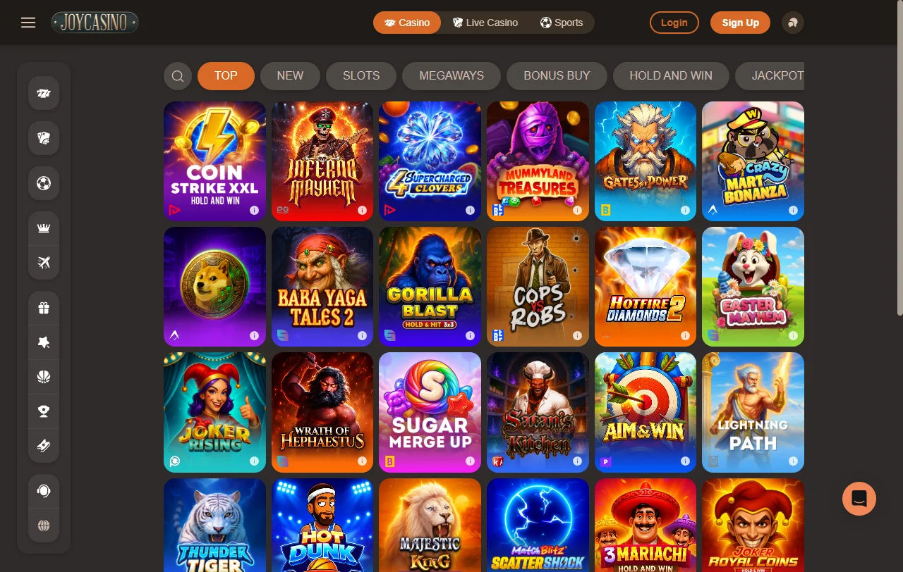Joycasino Casino game library and provider coverage for Canada