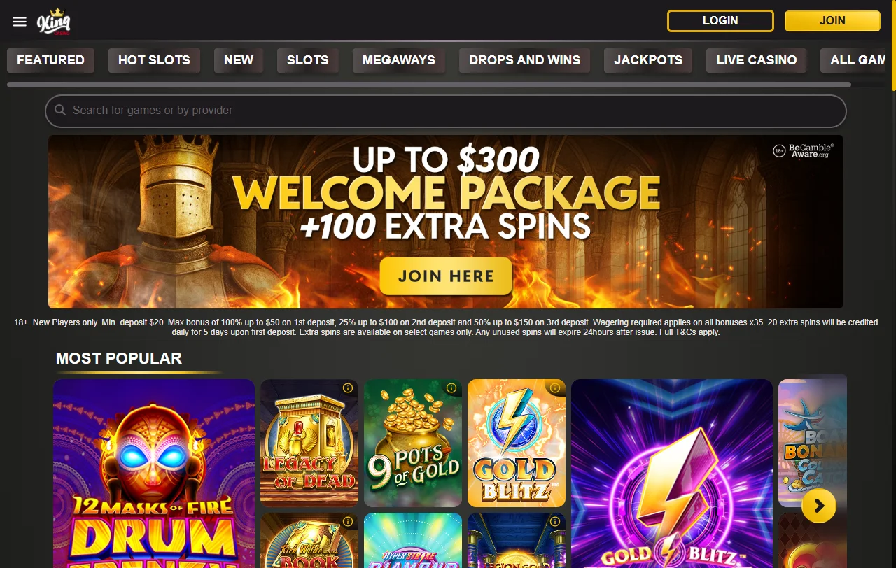 KING Casino review for Canada players with licensing and payment context
