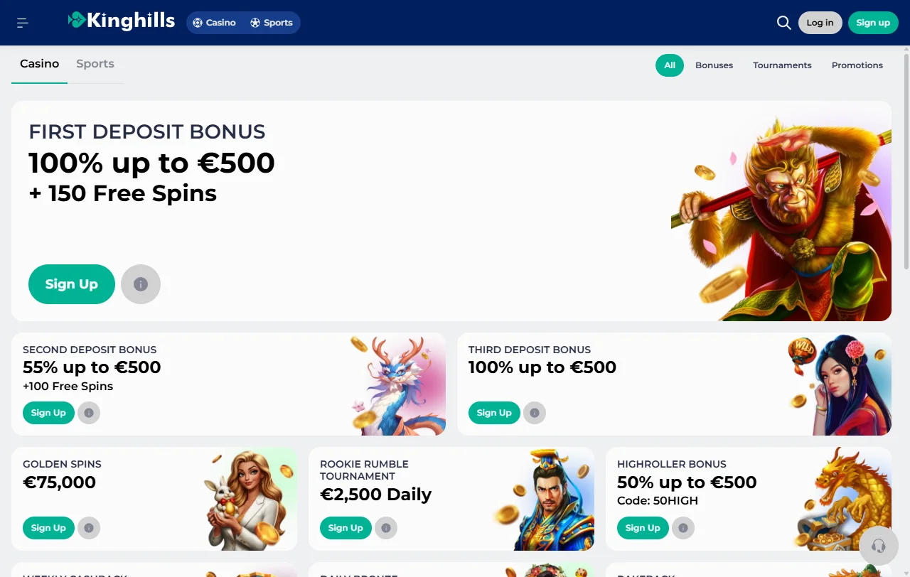 KingHills Casino game library analysis with slots and live tables