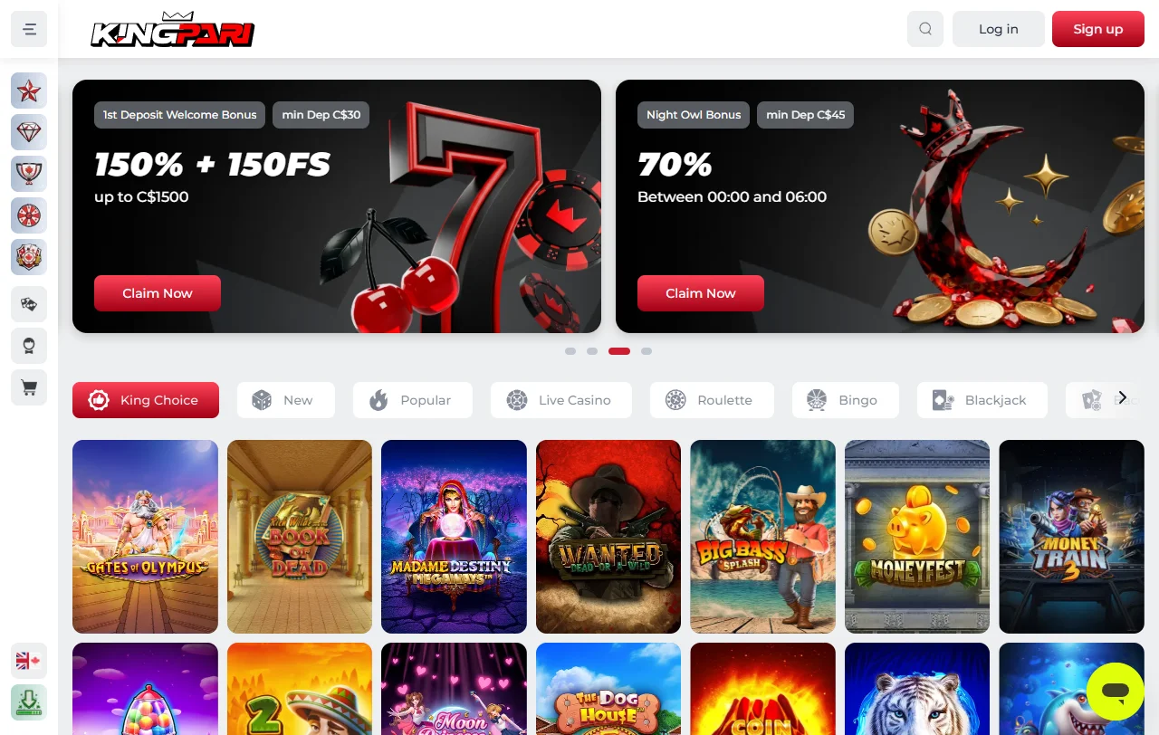 KingPari Casino review covering licensing, games, and banking for Canada