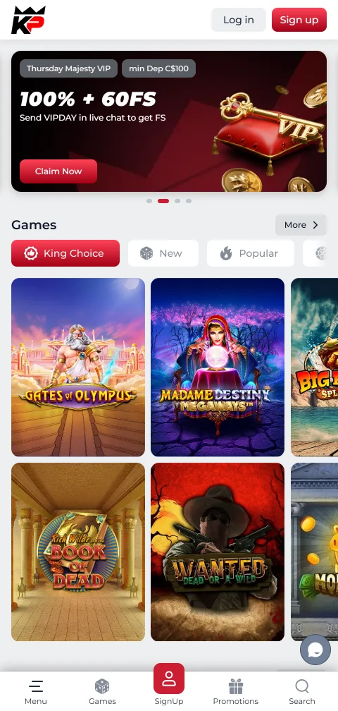 KingPari Casino mobile access for smartphone play and account management