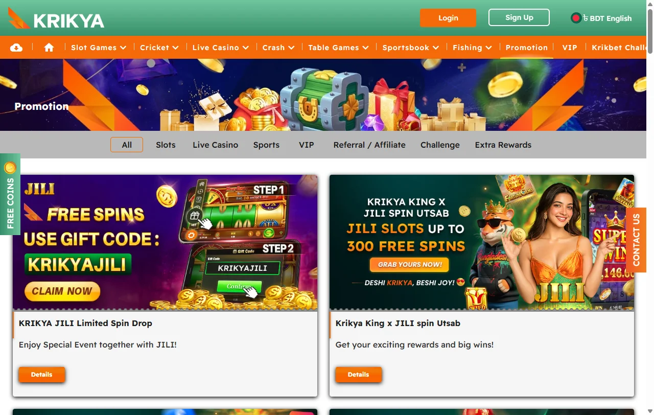 Krikya Casino bonuses, promotions, and welcome offer details
