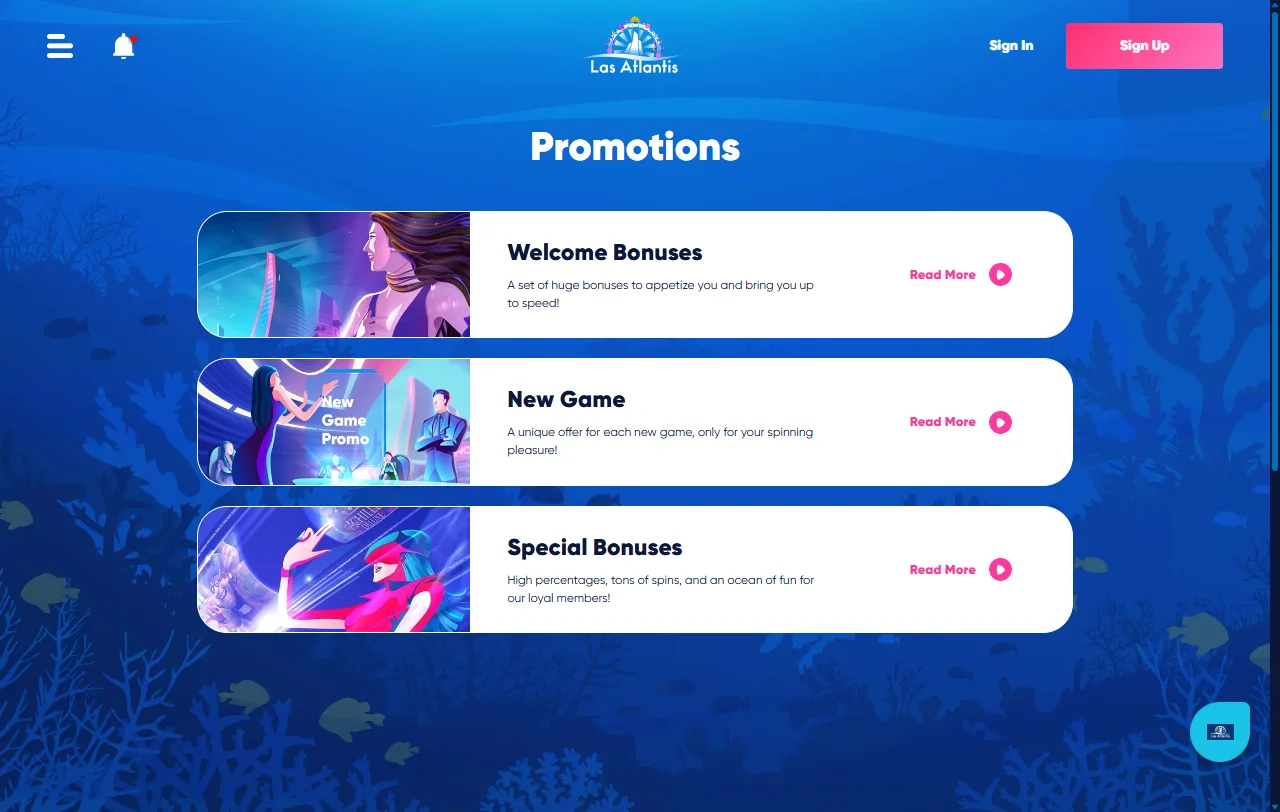 Las Atlantis Casino games library with slots, tables and live dealer options