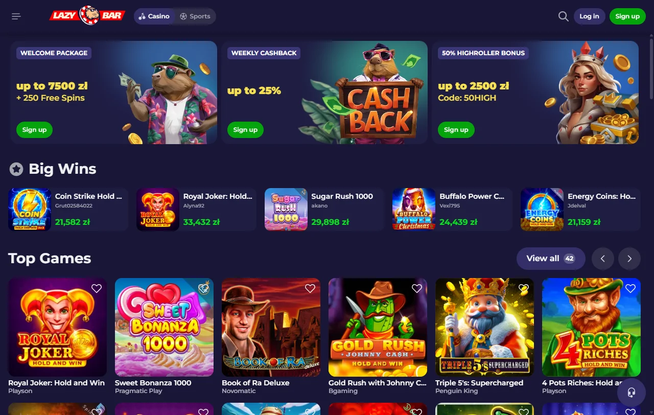 LazyBar Casino overview for Canada players evaluating overall site quality