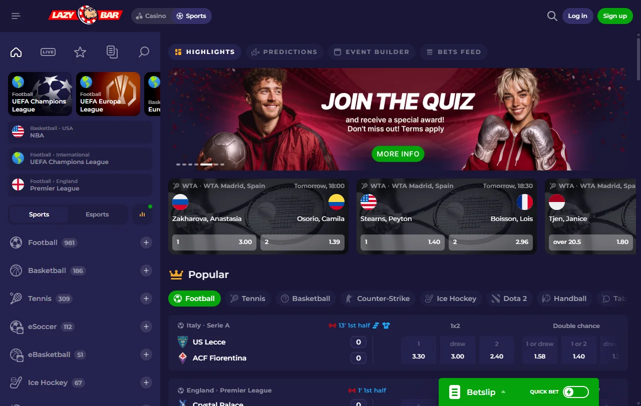 LazyBar Casino bonuses and terms assessed for Canadian players