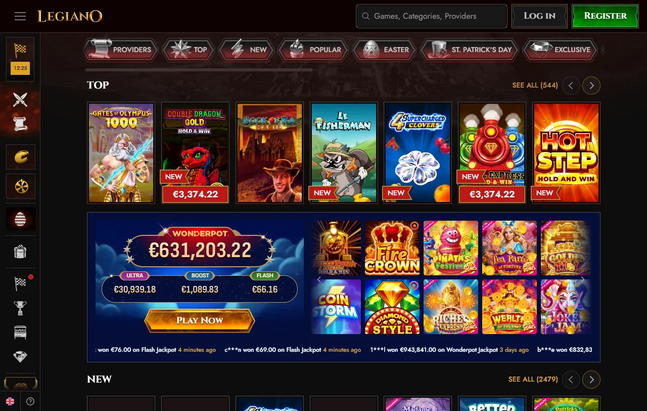 Legiano Casino bonuses and welcome offers