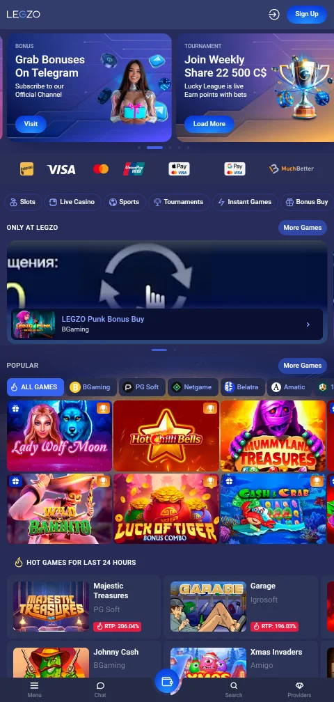 Legzo Casino mobile play and smartphone access