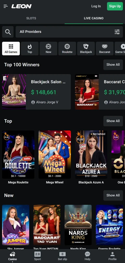 Leon Casino mobile access and responsive play on smaller screens