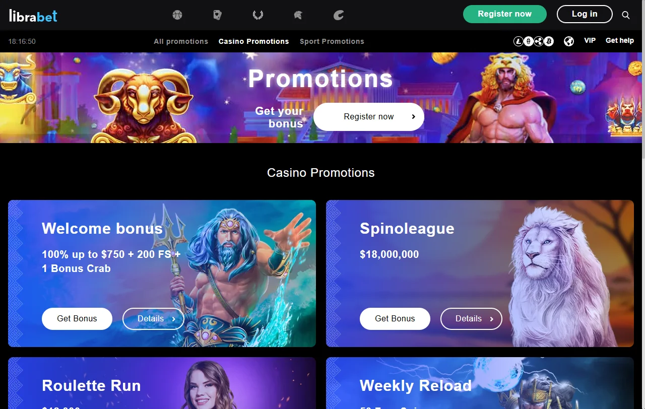 LibraBet Casino game selection with slots and live dealer coverage