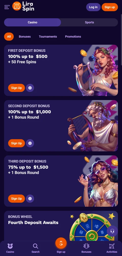 Liraspin Casino payment methods with deposits and withdrawal timing