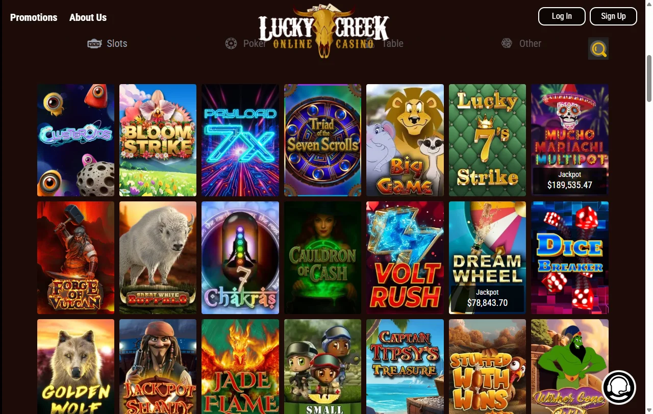 Lucky Creek Casino games and providers overview for Canadian players