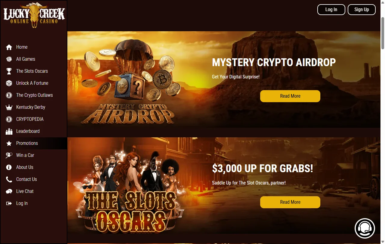 Lucky Creek Casino bonuses and welcome offer details for Canada