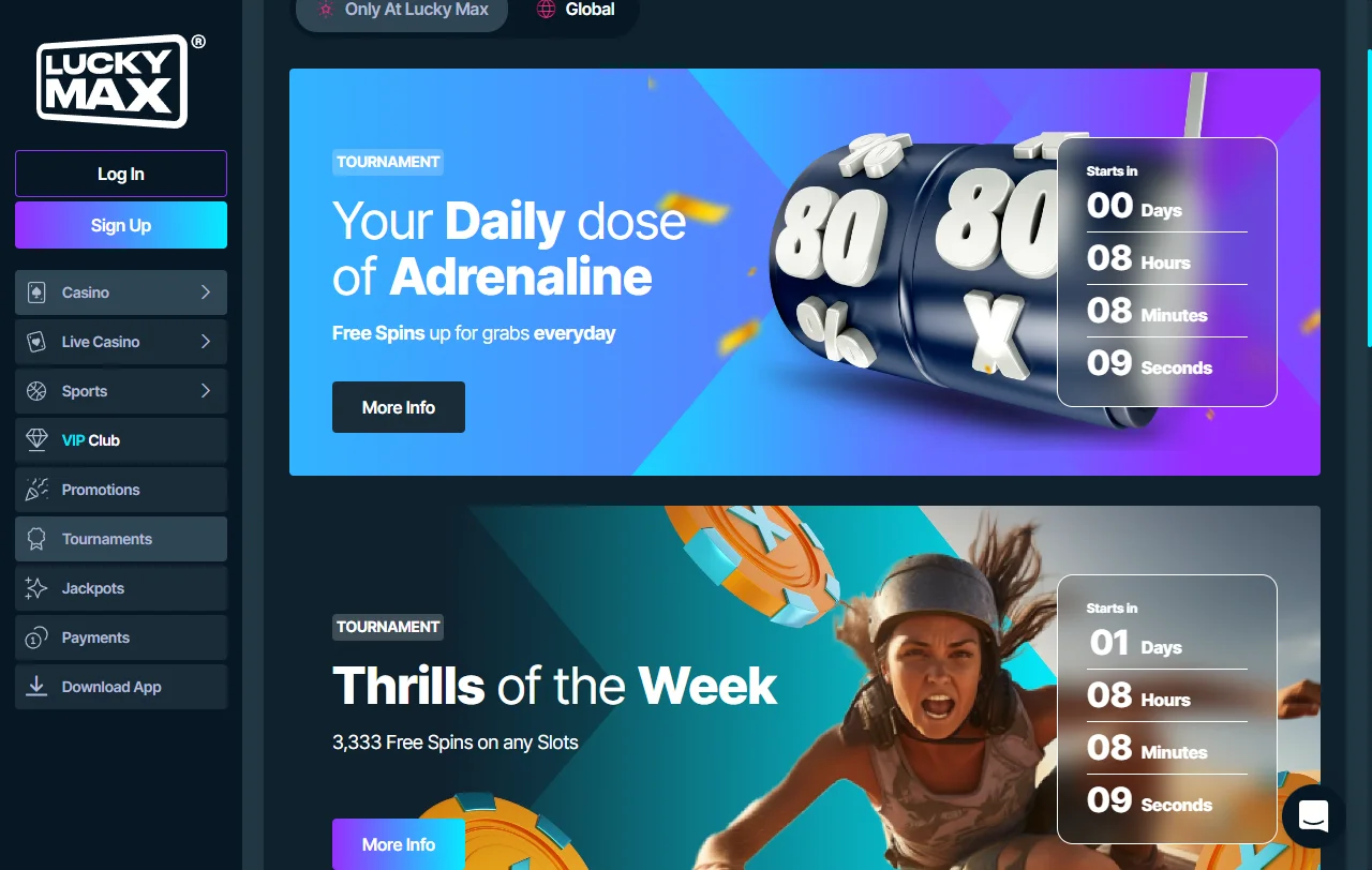 Lucky Max Casino bonuses and welcome offer details for readers