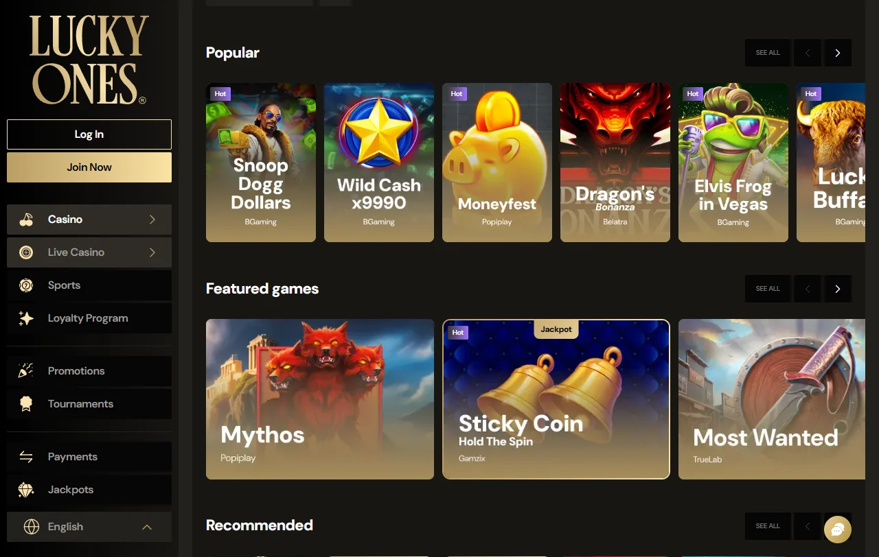 Lucky Ones Casino bonus terms and welcome offer details