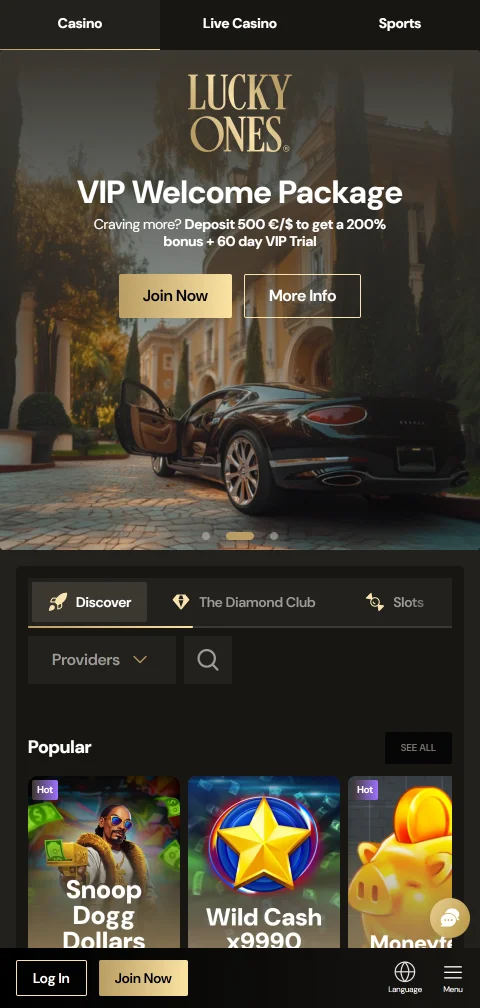 Lucky Ones Casino mobile access and browser-based play analysis