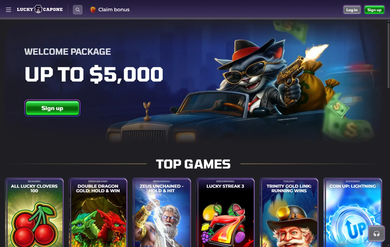 LuckyCapone Casino complete review for Canada players