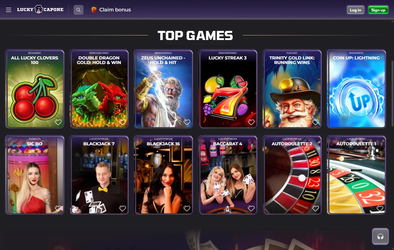 LuckyCapone Casino bonuses and welcome offer details