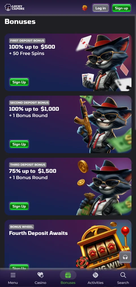 LuckyCapone Casino deposits withdrawals and payment methods