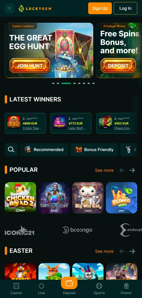 LuckyGem Casino mobile review for browser play on Canadian devices