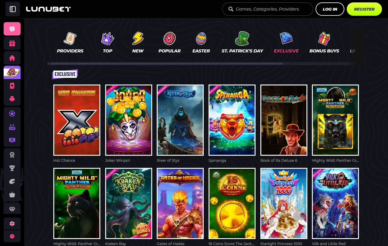 Lunubet Casino bonuses and welcome offer details for players