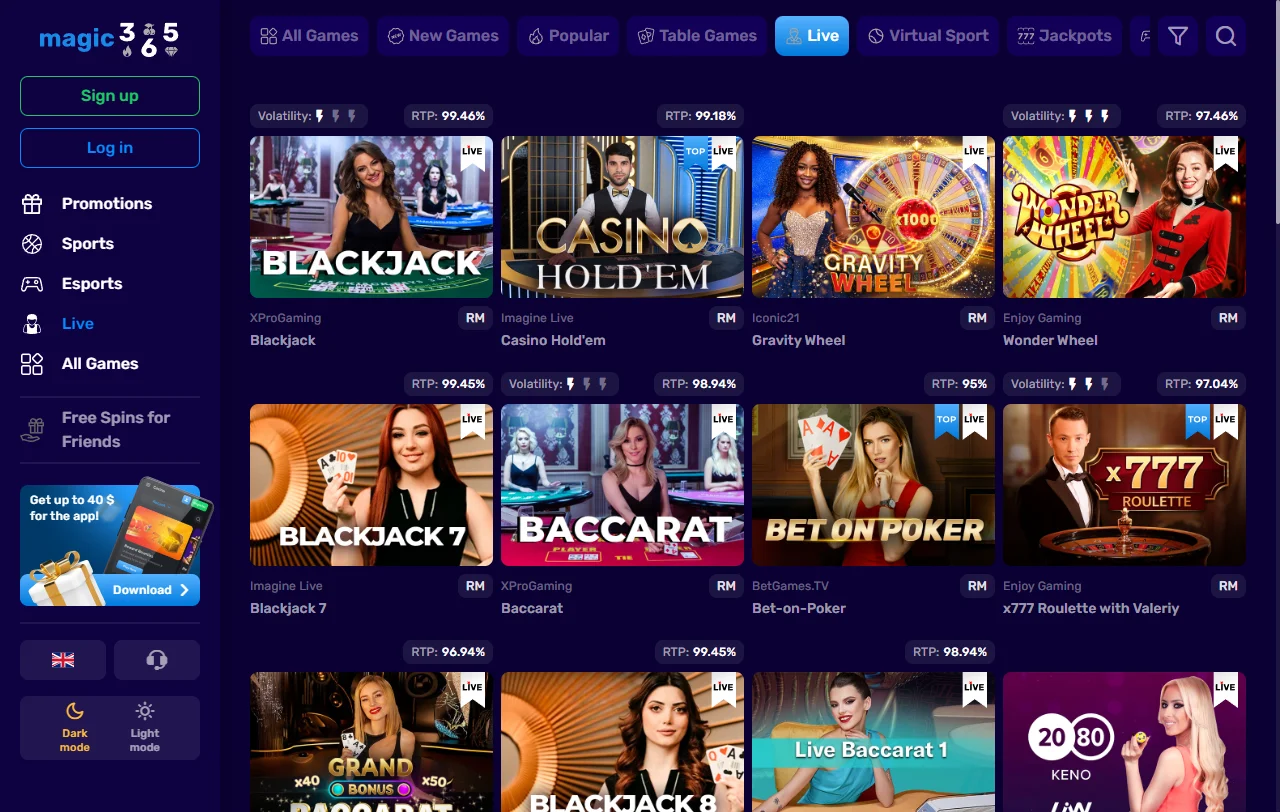 Magic365 Casino bonus terms and welcome offer summary