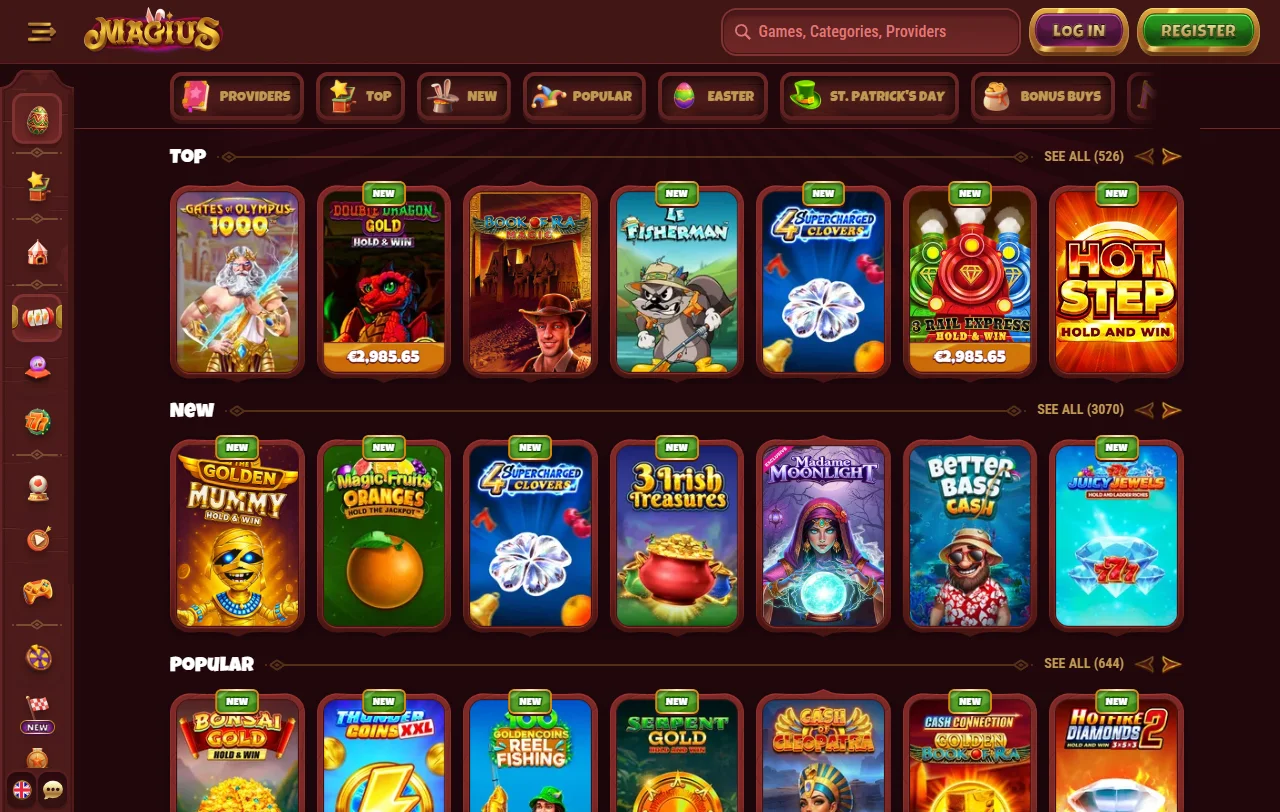Magius Casino bonuses, promotions, and wagering terms overview
