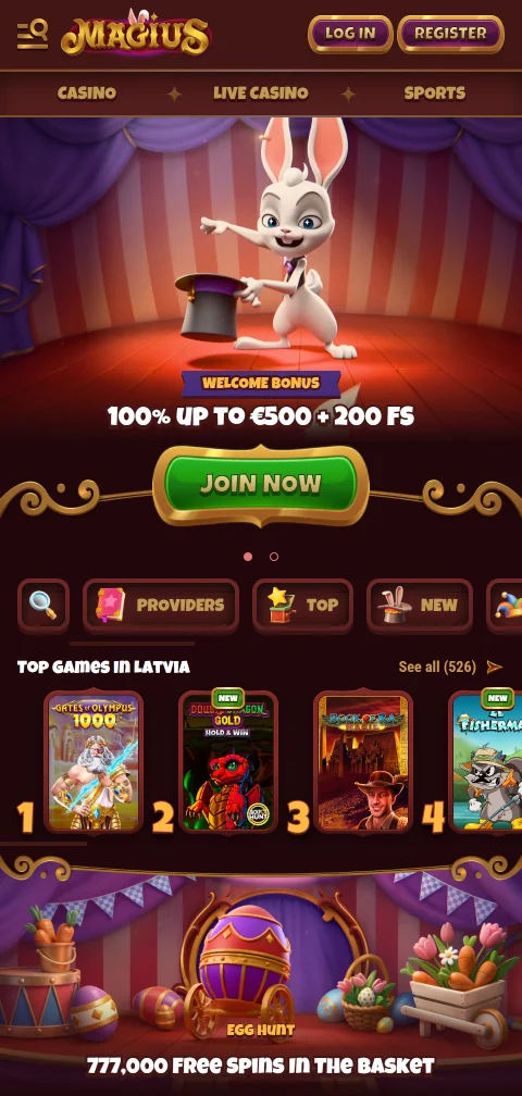 Magius Casino mobile access and browser play for Canada
