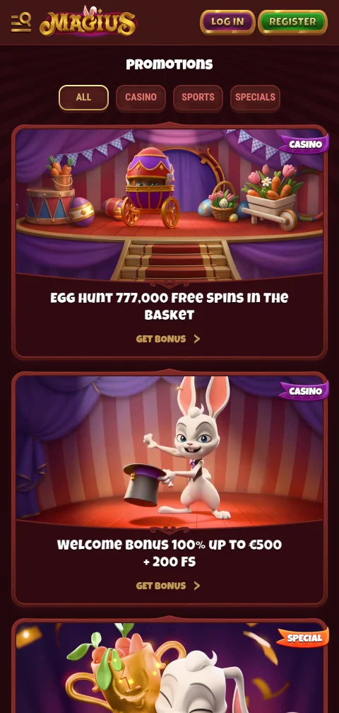 Magius Casino deposits, withdrawals, and banking methods summary