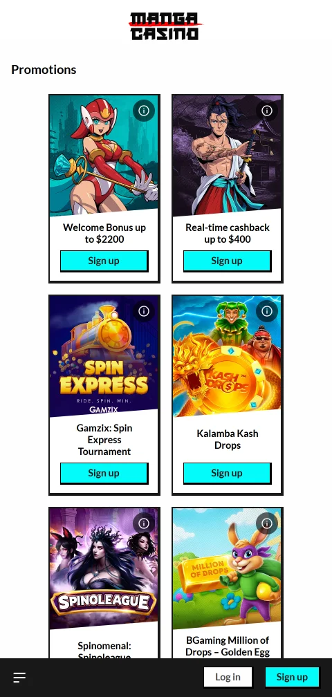 Manga Casino security, licence, and player protection details
