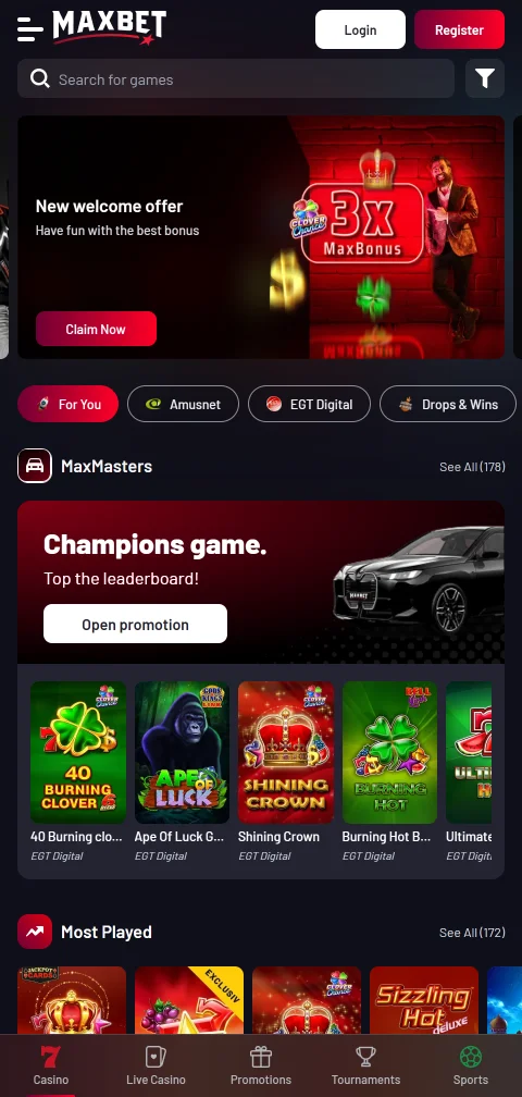 Maxbet Casino mobile access and browser play for Canada users