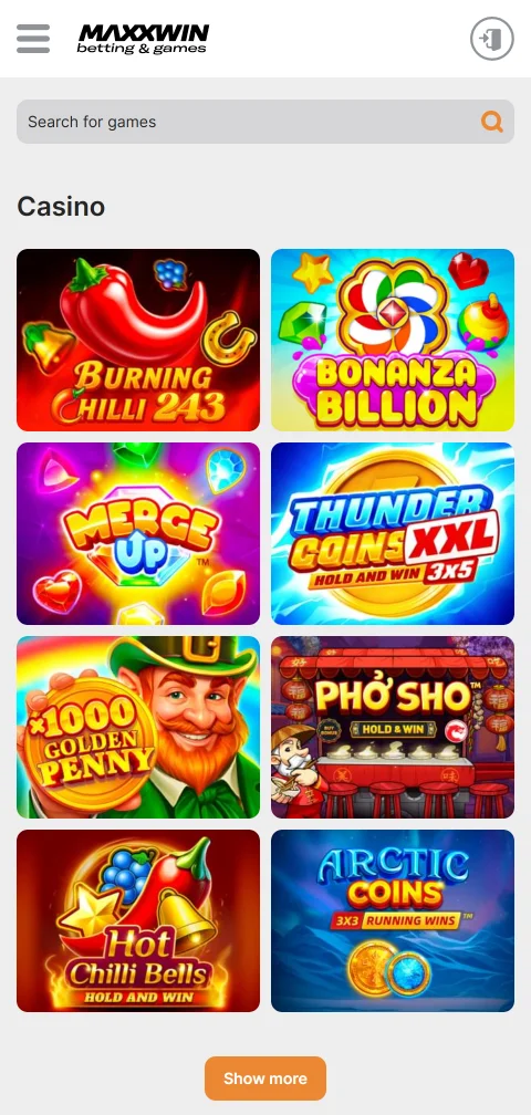 MaxxWin Casino banking focus showing deposits, withdrawals, and CAD options