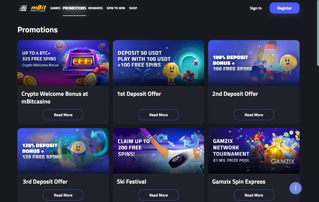 mBit Casino bonuses, wagering terms and offer structure