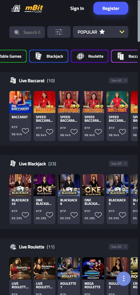 mBit Casino mobile access for smartphones and browser play