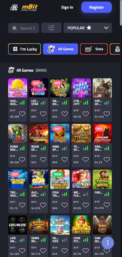 mBit Casino deposits, withdrawals and crypto payment options