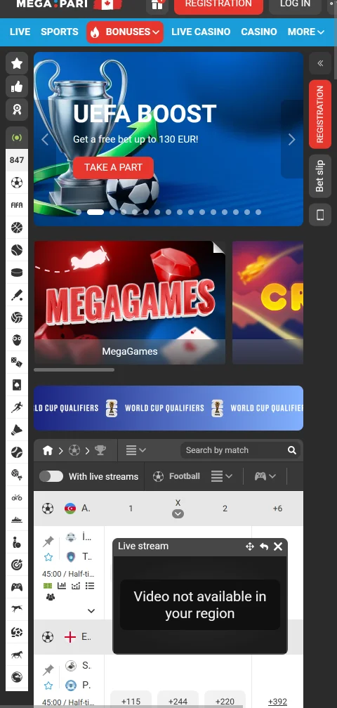 Megapari Casino mobile access for Canadian players