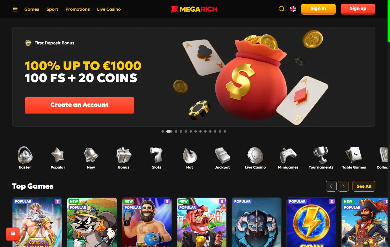 Megarich Casino complete review for Canada players and platform context