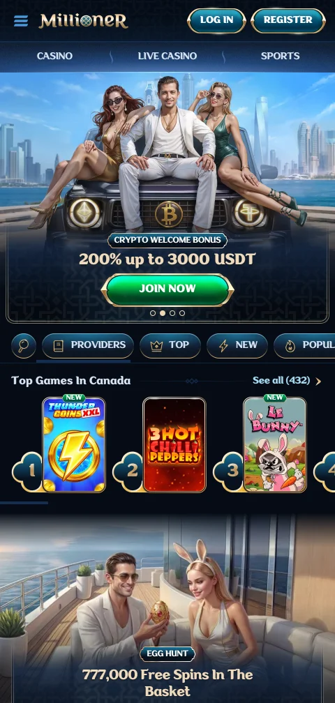 Millioner Casino mobile play on smartphone with browser access
