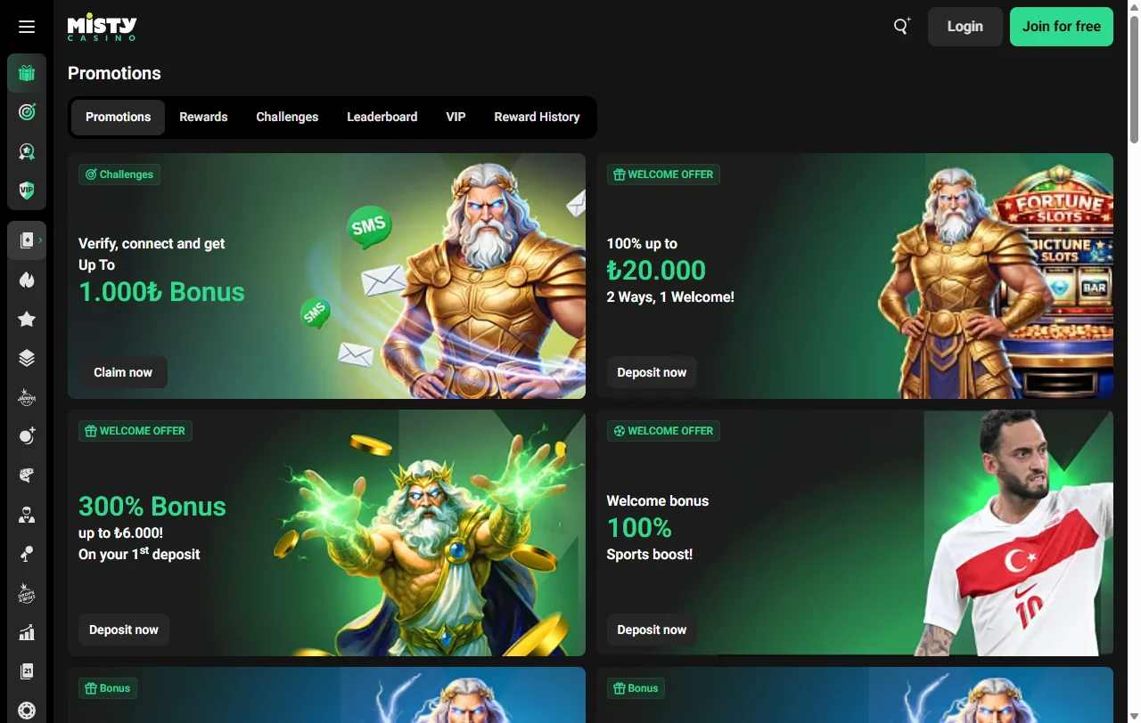 Misty Casino slots and live dealer game selection