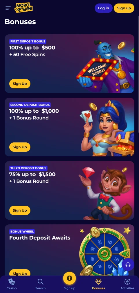 Morospin Casino deposits withdrawals and payment methods