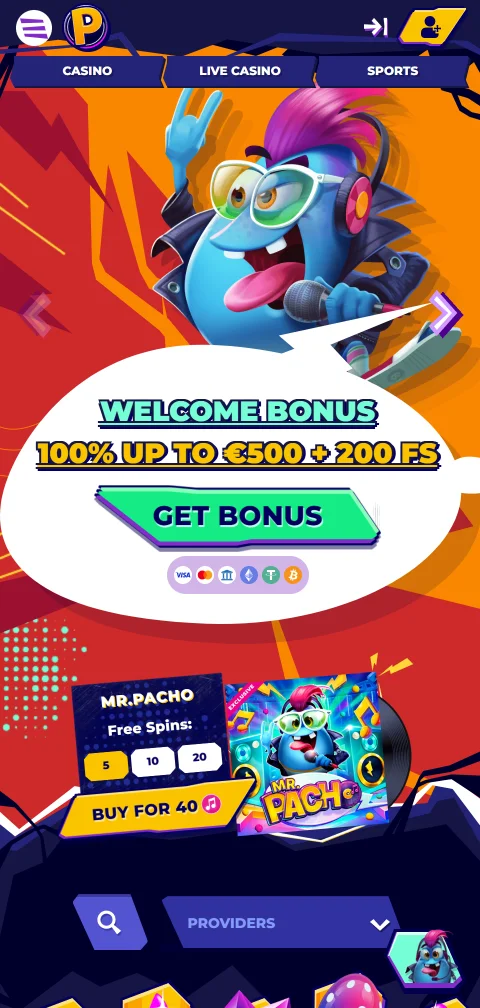 Mr. Pacho Casino mobile access for Canadian players on phones