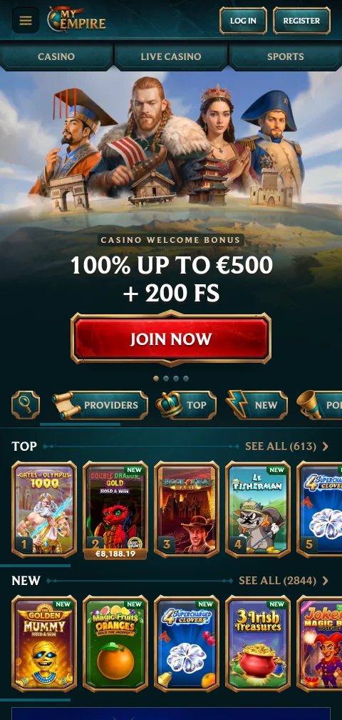 MyEmpire Casino smartphone access with mobile-friendly browsing experience