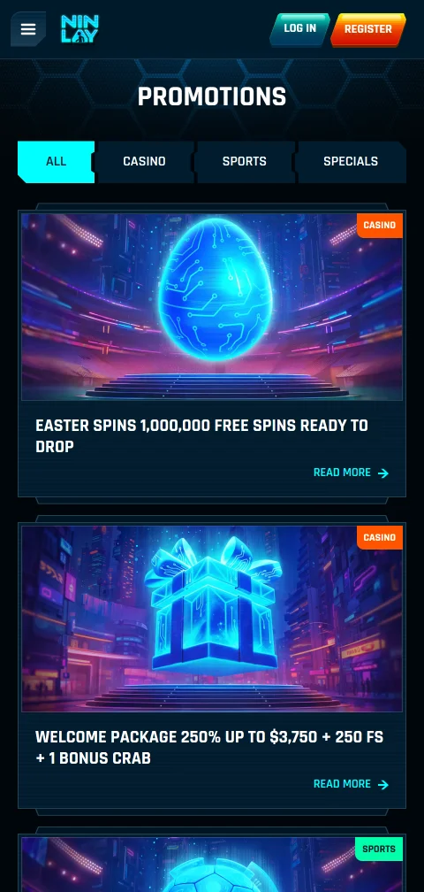 Ninlay Casino deposits withdrawals and payment options