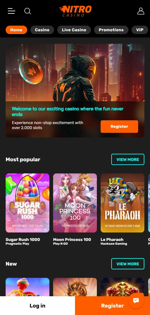 Nitro Casino mobile access for Canadian players on phones